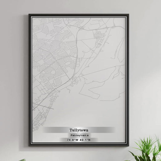 ROAD MAP OF TULLYTOWN, PENNSYLVANIA BY MAPBAKES