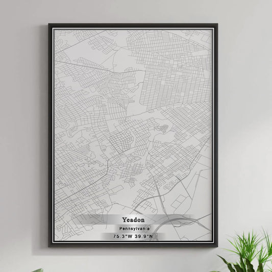ROAD MAP OF YEADON, PENNSYLVANIA BY MAPBAKES