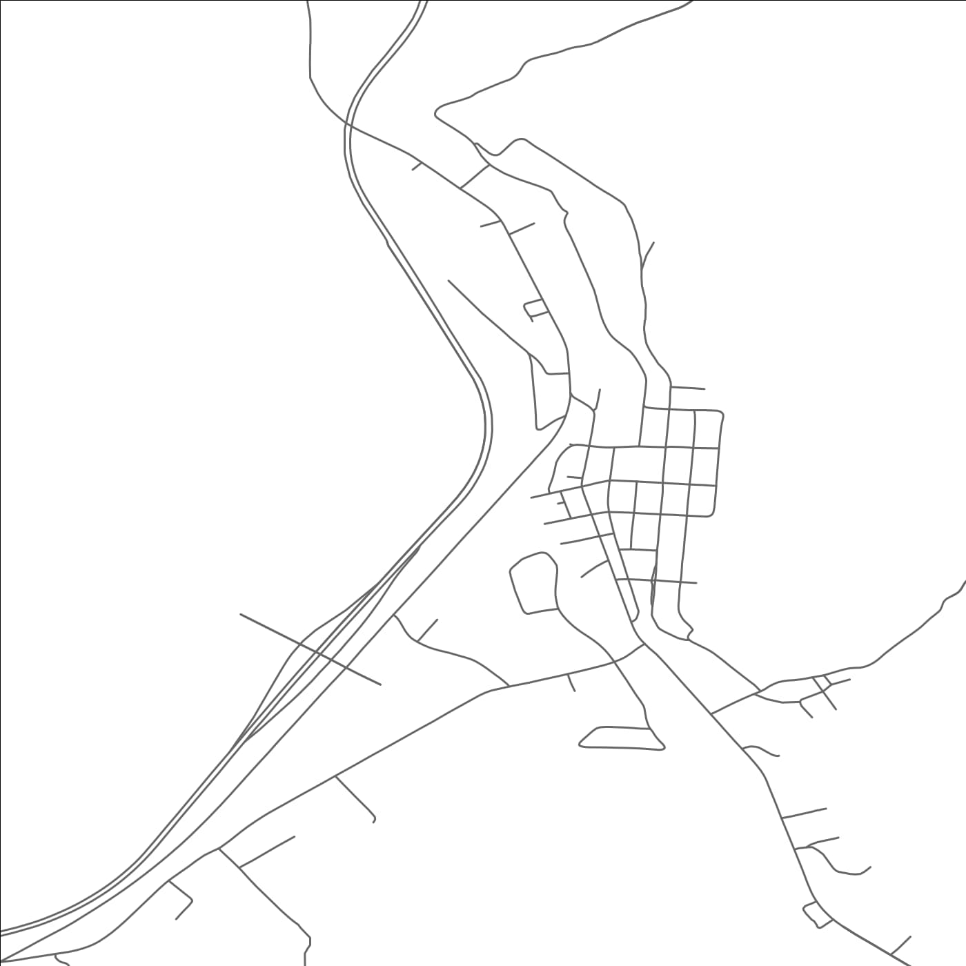 ROAD MAP OF BLOSSBURG, PENNSYLVANIA BY MAPBAKES