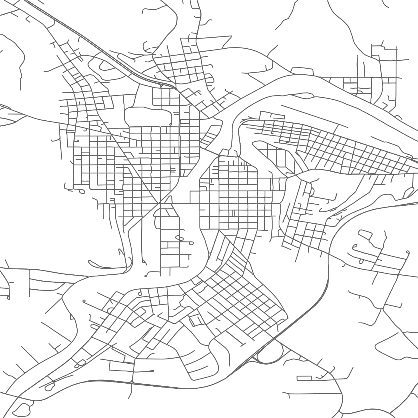 ROAD MAP OF CLEARFIELD, PENNSYLVANIA BY MAPBAKES