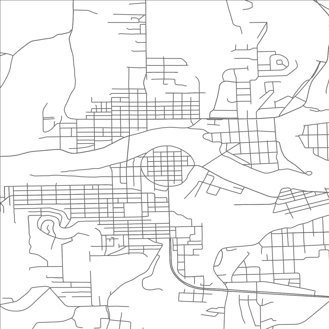 ROAD MAP OF ELLWOOD CITY, PENNSYLVANIA BY MAPBAKES