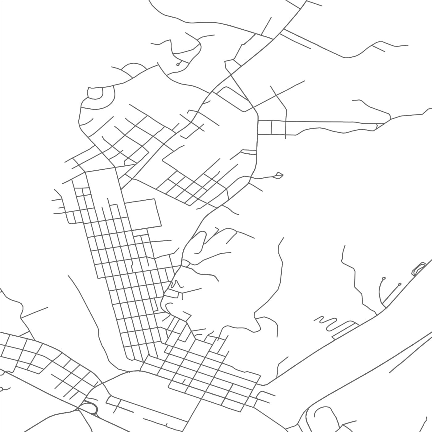 ROAD MAP OF HUNTINGDON, PENNSYLVANIA BY MAPBAKES