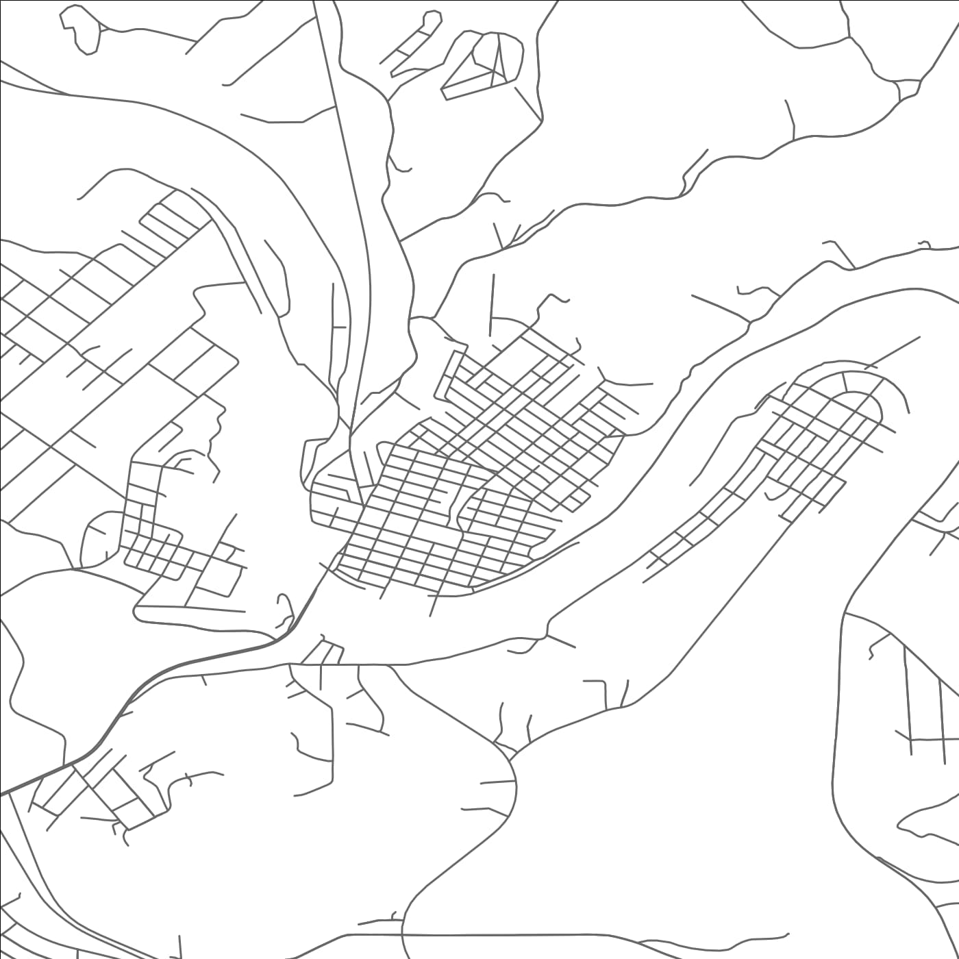 ROAD MAP OF LEECHBURG, PENNSYLVANIA BY MAPBAKES