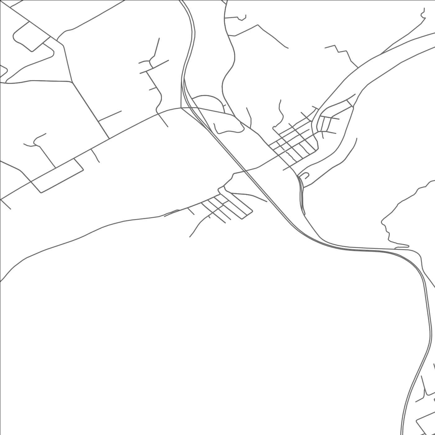 ROAD MAP OF LUMBER CITY, PENNSYLVANIA BY MAPBAKES