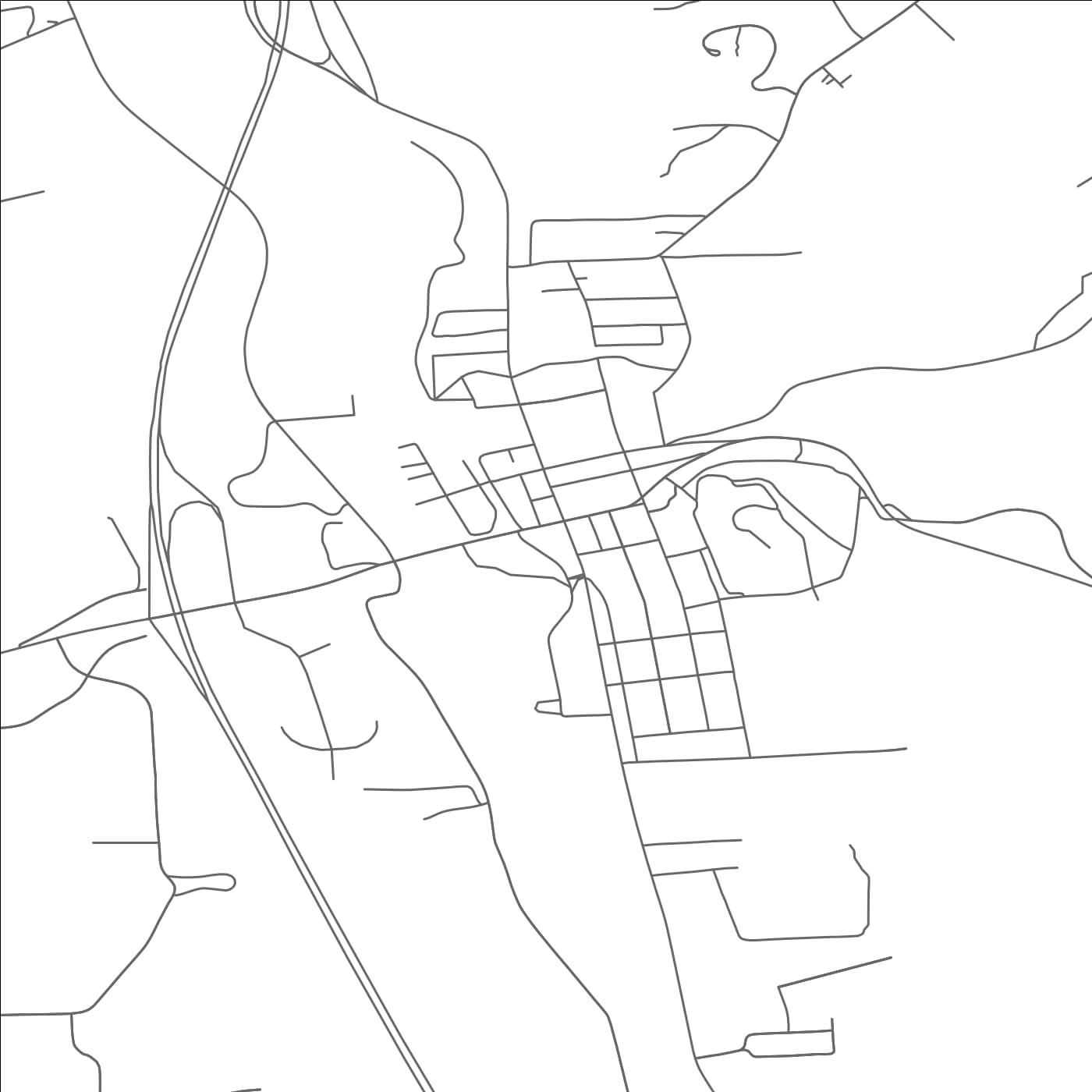 ROAD MAP OF MANSFIELD, PENNSYLVANIA BY MAPBAKES