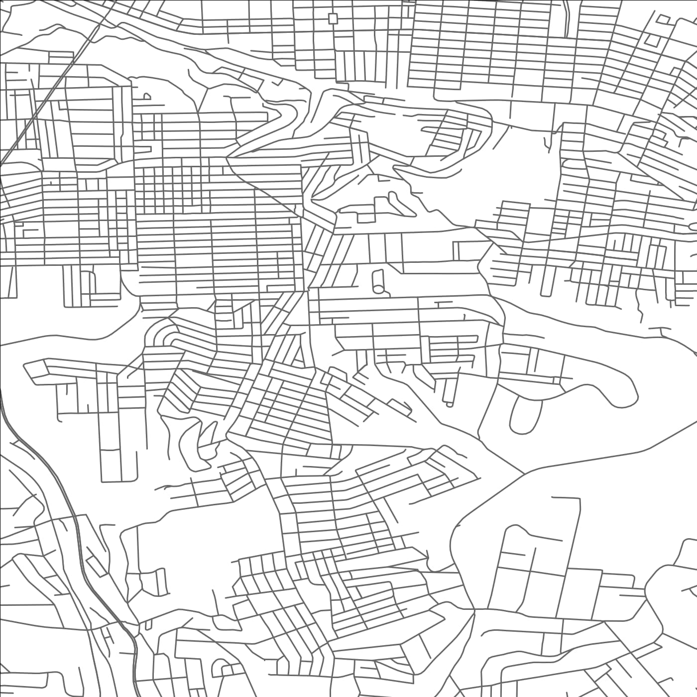 ROAD MAP OF MOUNT OLIVER, PENNSYLVANIA BY MAPBAKES