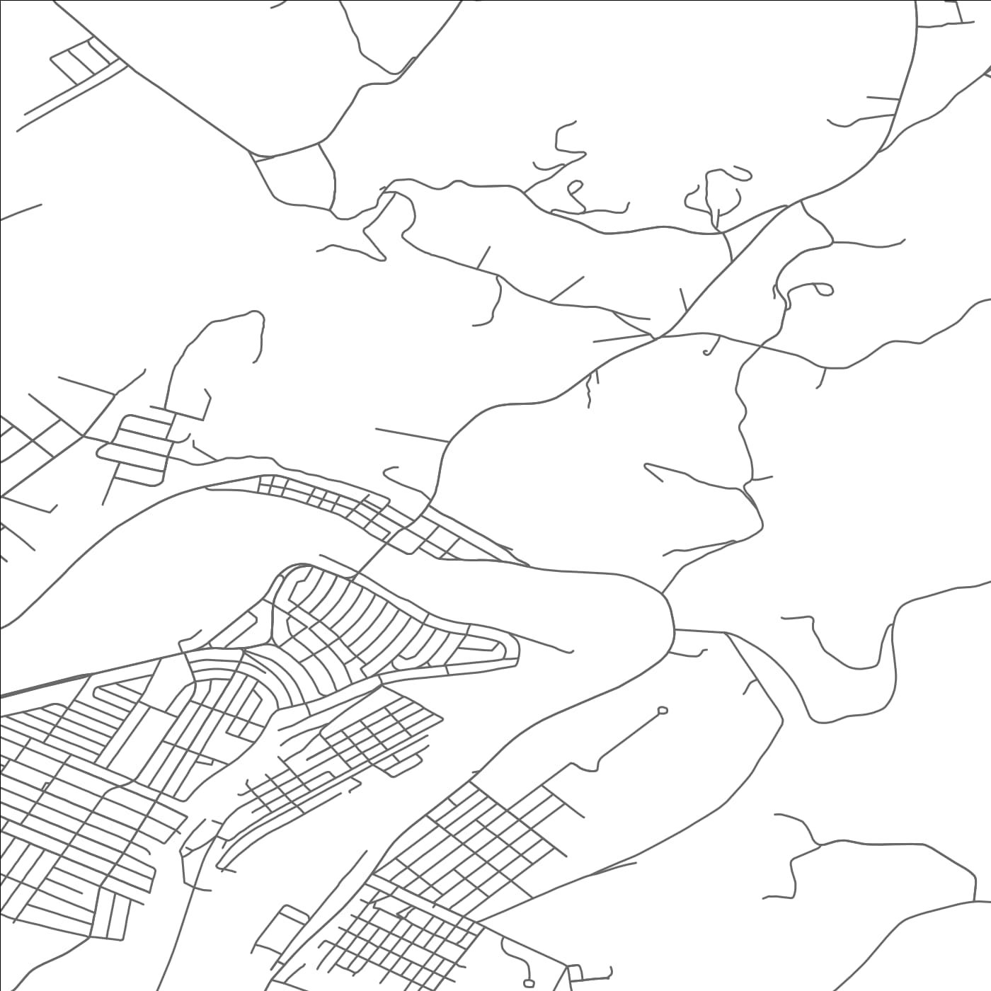 ROAD MAP OF NORTH VANDERGRIFT, PENNSYLVANIA BY MAPBAKES