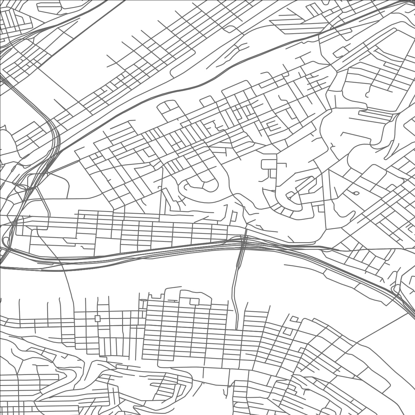 ROAD MAP OF PITTSBURGH, PENNSYLVANIA BY MAPBAKES