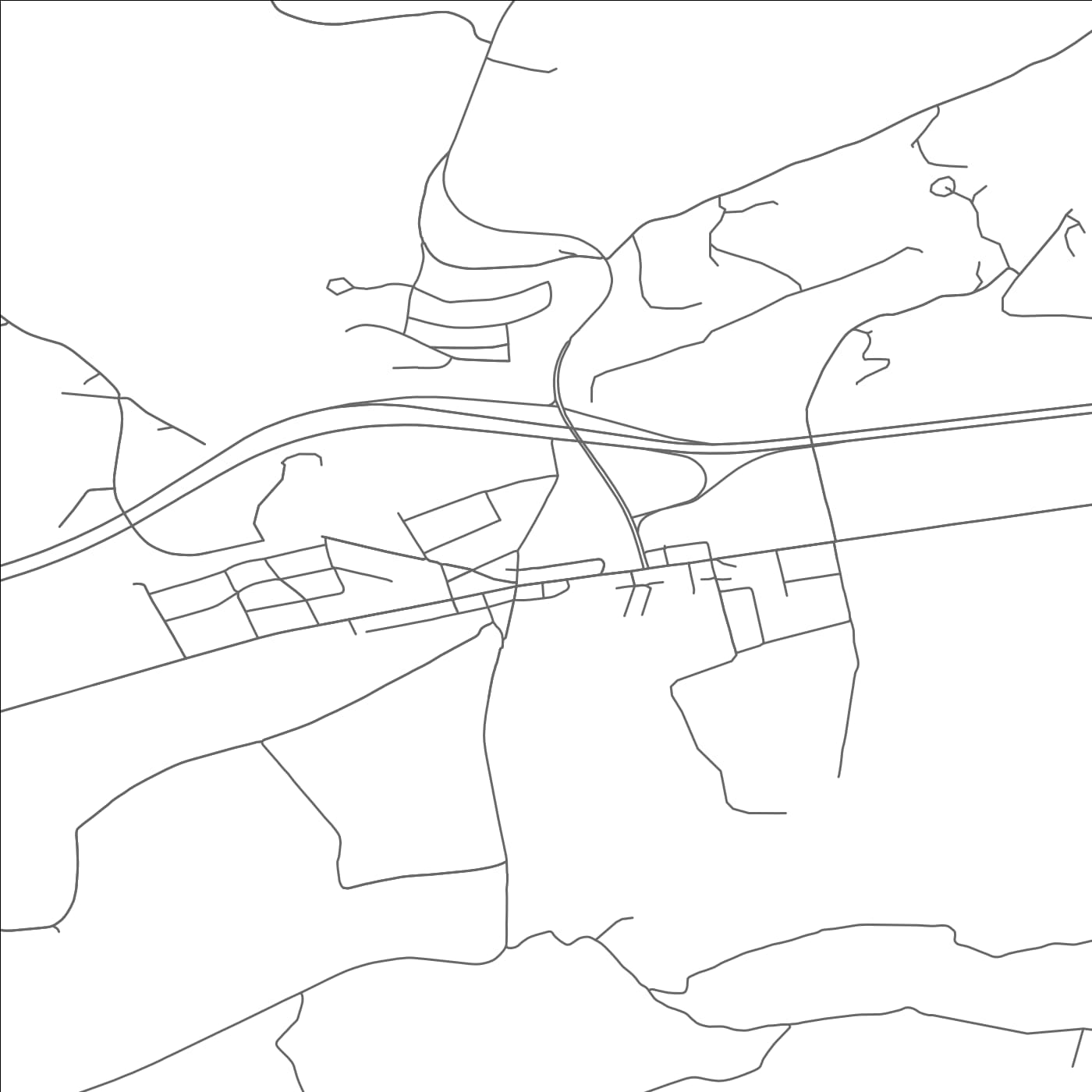 ROAD MAP OF THOMPSONTOWN, PENNSYLVANIA BY MAPBAKES