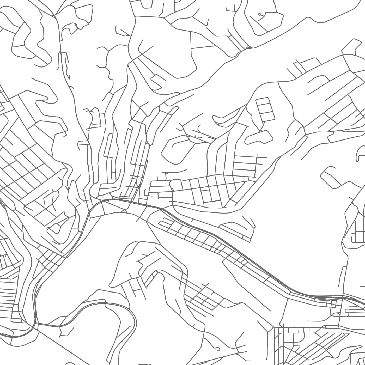 ROAD MAP OF TURTLE CREEK, PENNSYLVANIA BY MAPBAKES