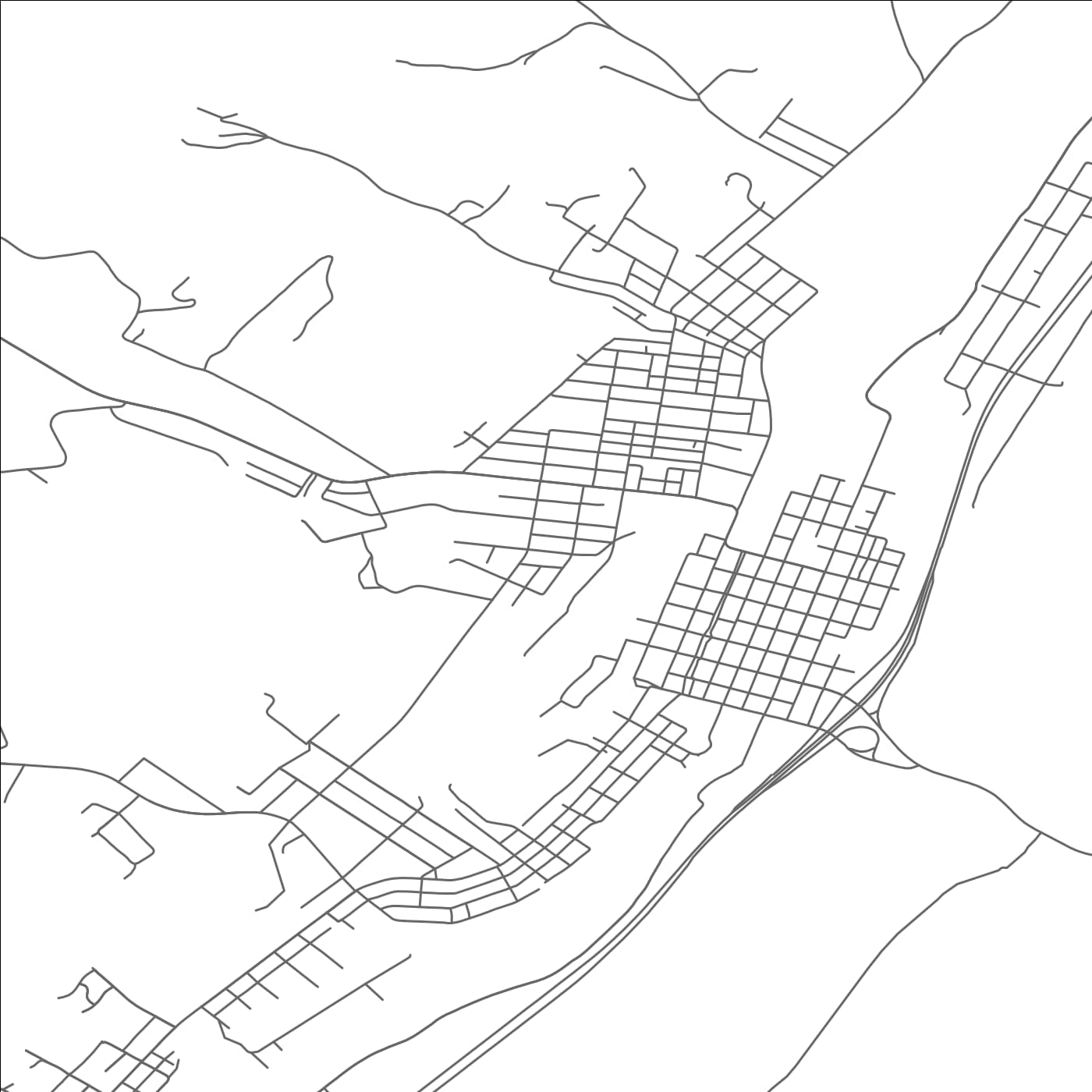 ROAD MAP OF TYRONE, PENNSYLVANIA BY MAPBAKES