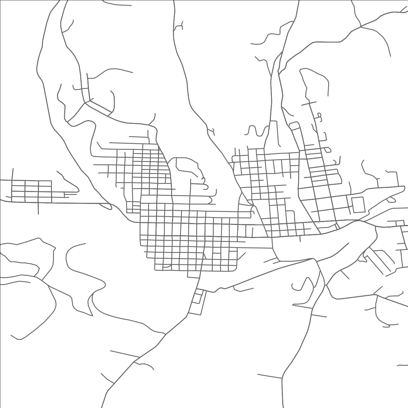 ROAD MAP OF WAYNESBURG, PENNSYLVANIA BY MAPBAKES