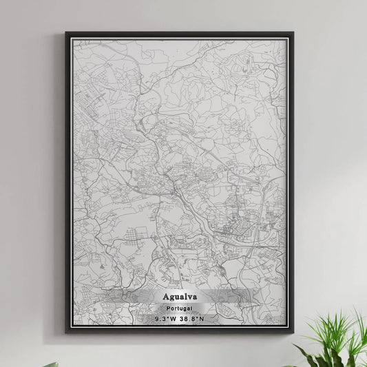 ROAD MAP OF AGUALVA, PORTUGAL BY MAPBAKES