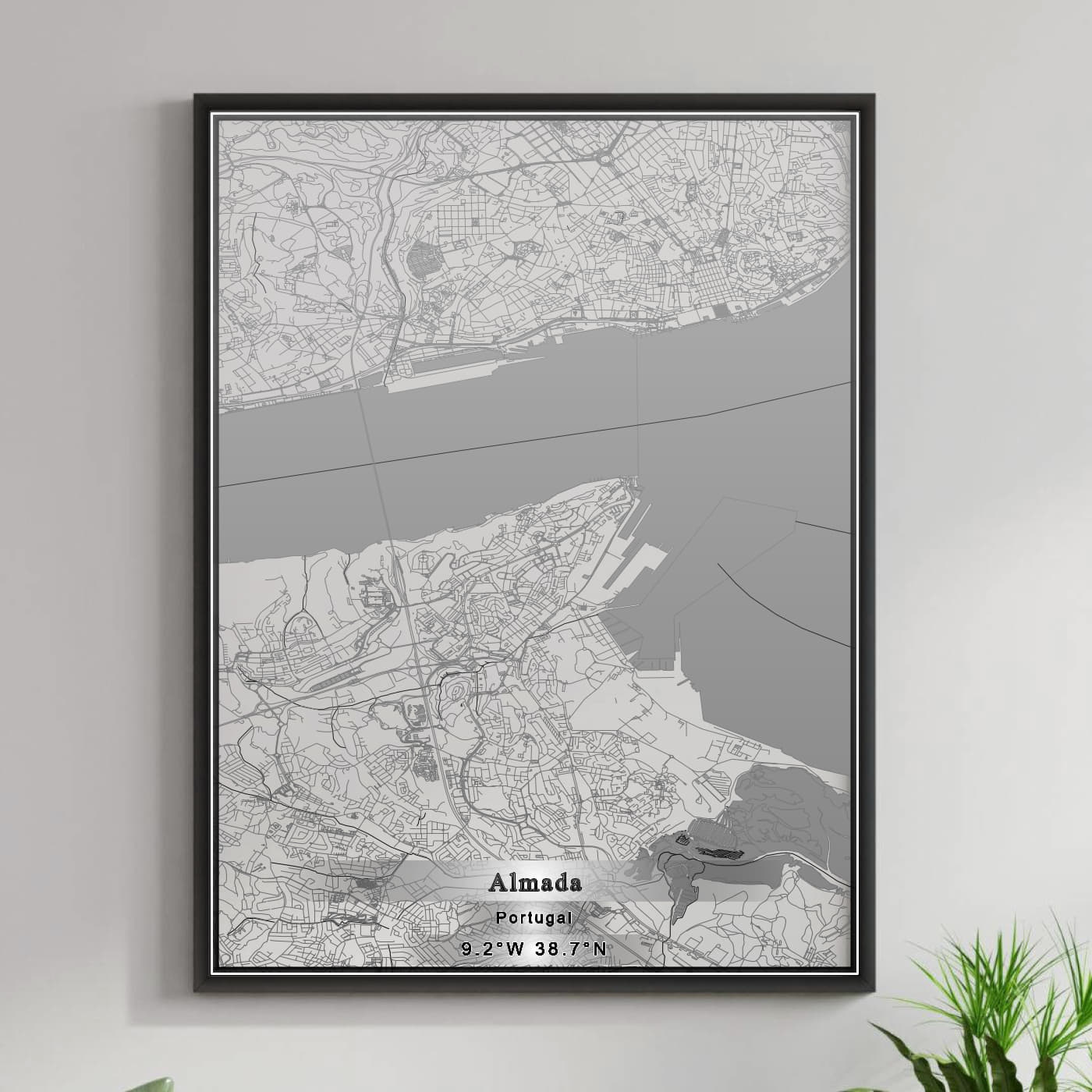 ROAD MAP OF ALMADA, PORTUGAL BY MAPBAKES – MapBakes