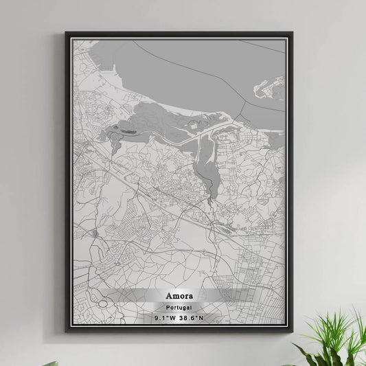 ROAD MAP OF AMORA, PORTUGAL BY MAPBAKES