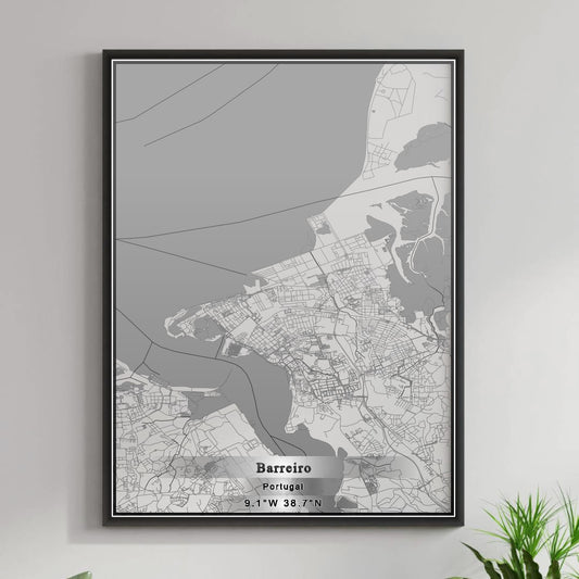 ROAD MAP OF BARREIRO, PORTUGAL BY MAPBAKES