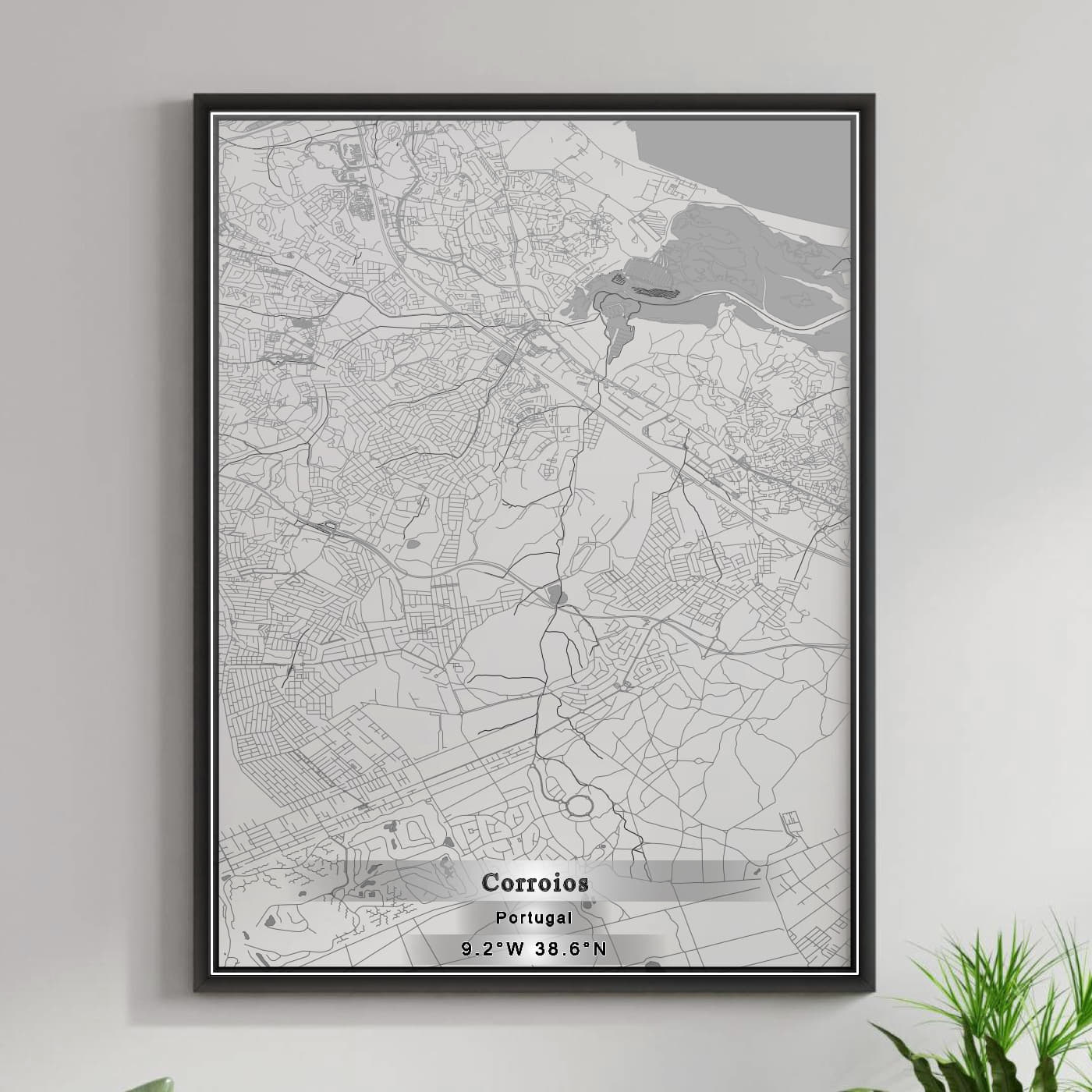 ROAD MAP OF CORROIOS, PORTUGAL BY MAPBAKES