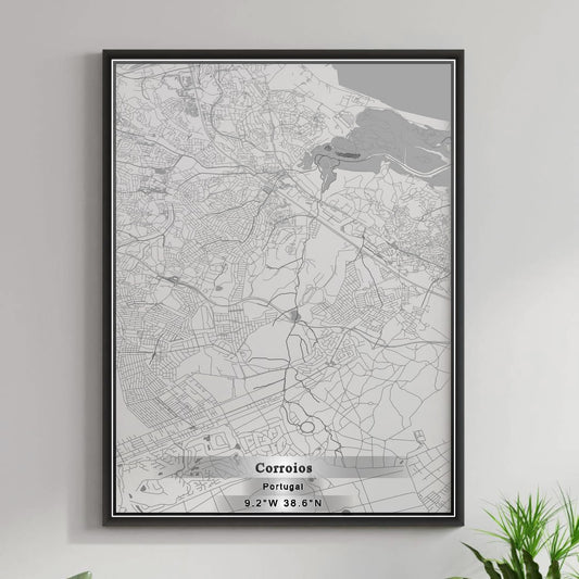 ROAD MAP OF CORROIOS, PORTUGAL BY MAPBAKES