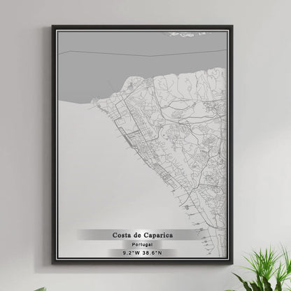 ROAD MAP OF COSTA DE CAPARICA, PORTUGAL BY MAPBAKES