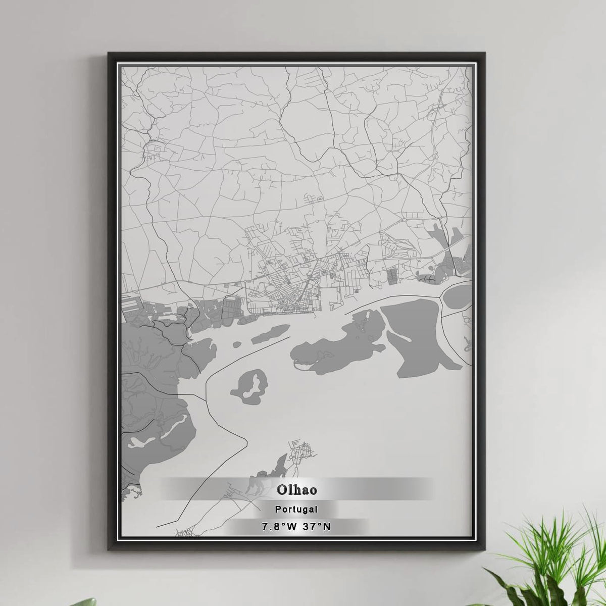 ROAD MAP OF OLHAO, PORTUGAL BY MAPBAKES