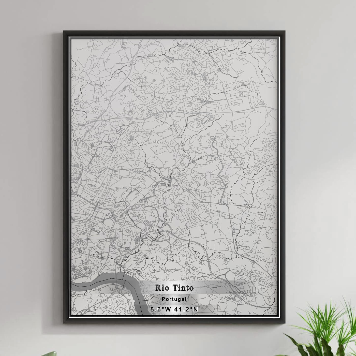 ROAD MAP OF RIO TINTO, PORTUGAL BY MAPBAKES