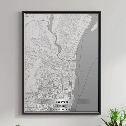 ROAD MAP OF SACAVEM, PORTUGAL BY MAPBAKES