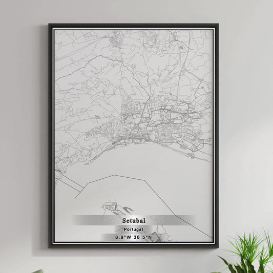 ROAD MAP OF SETUBAL, PORTUGAL BY MAPBAKES