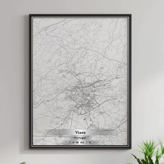 ROAD MAP OF VISEU, PORTUGAL BY MAPBAKES