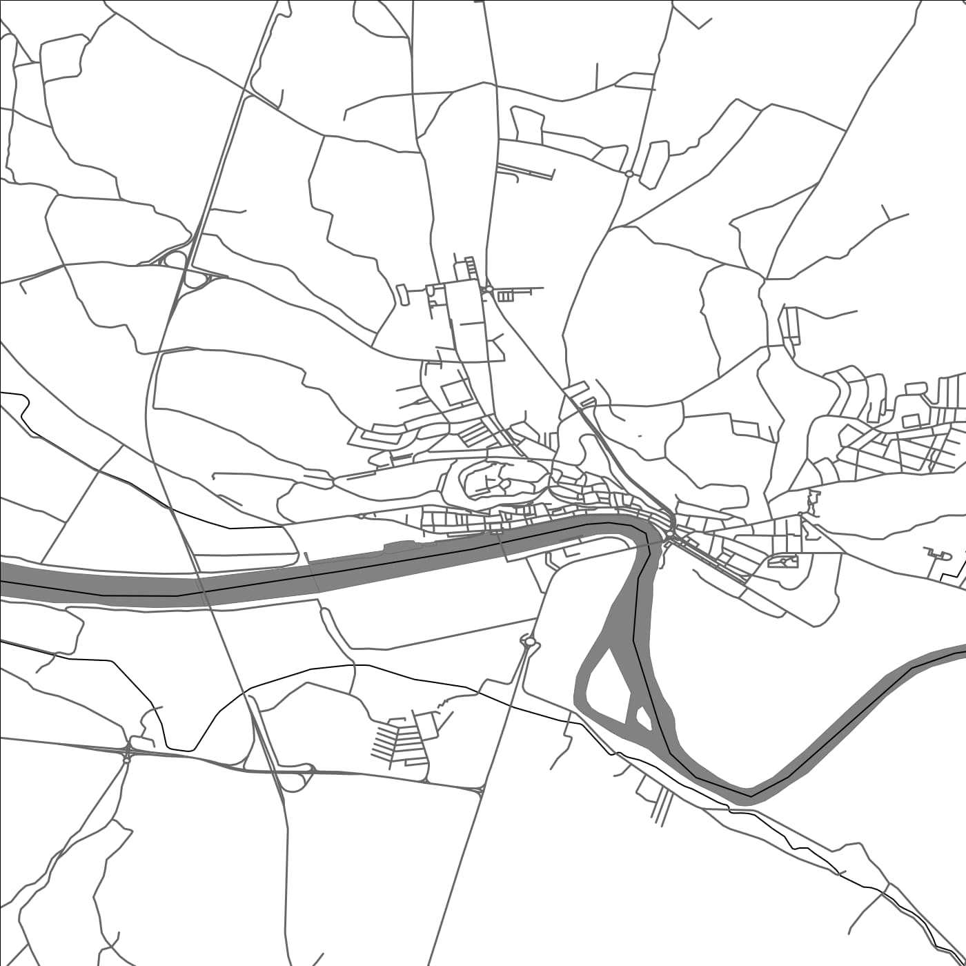 ROAD MAP OF ALCACER DO SAL, PORTUGAL BY MAPBAKES