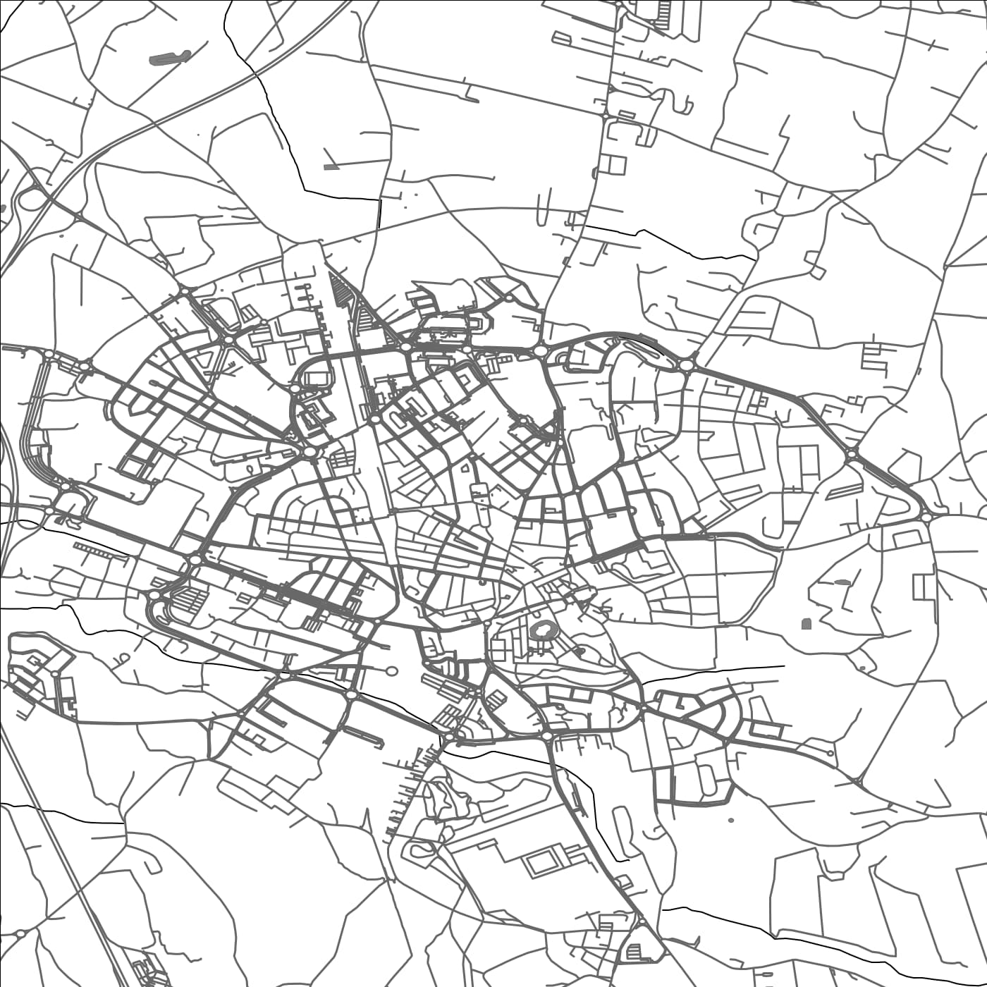 ROAD MAP OF CALDAS DA RAINHA, PORTUGAL BY MAPBAKES