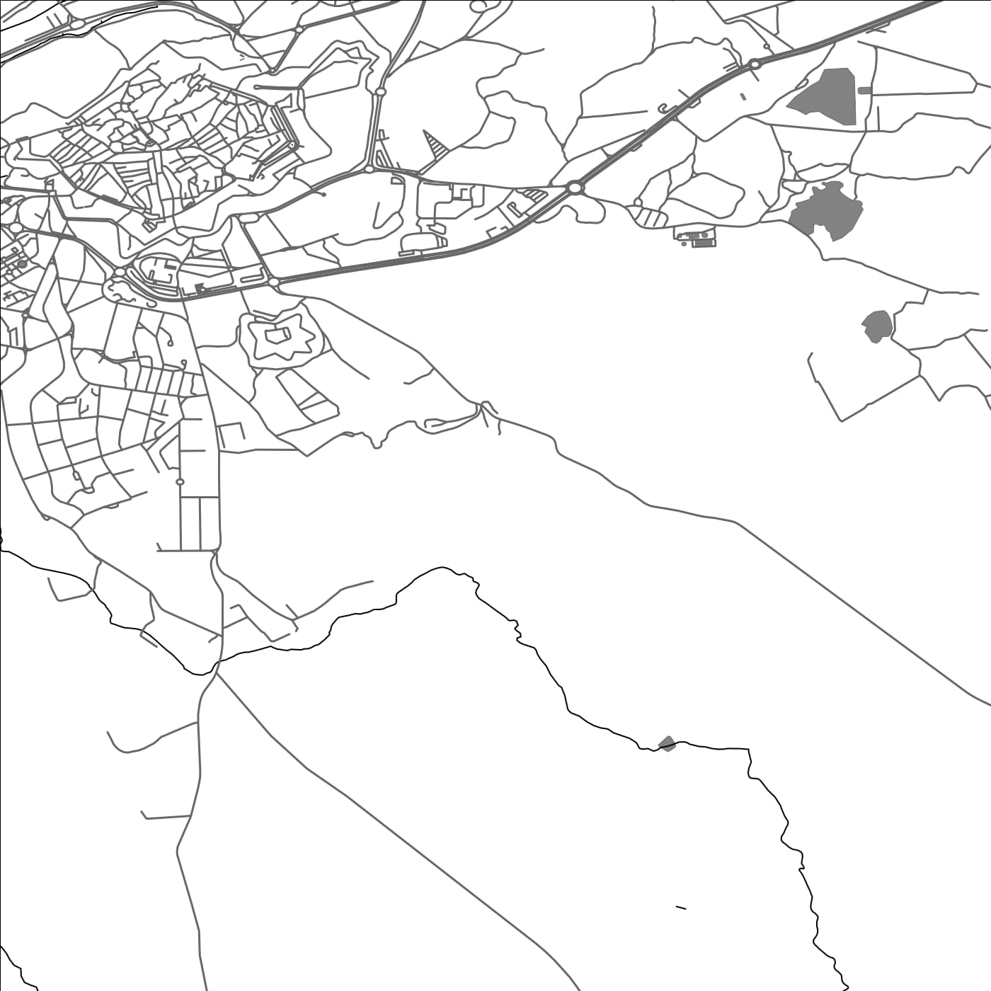 ROAD MAP OF ELVAS, PORTUGAL BY MAPBAKES