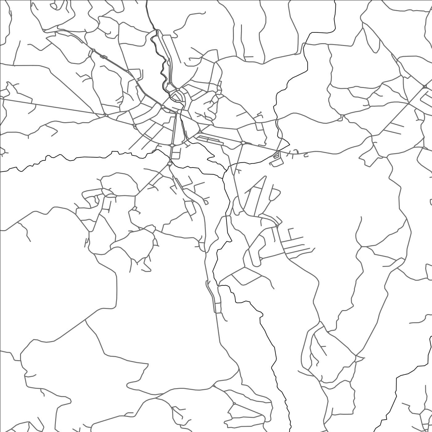 ROAD MAP OF POVOA DE LANHOSO, PORTUGAL BY MAPBAKES