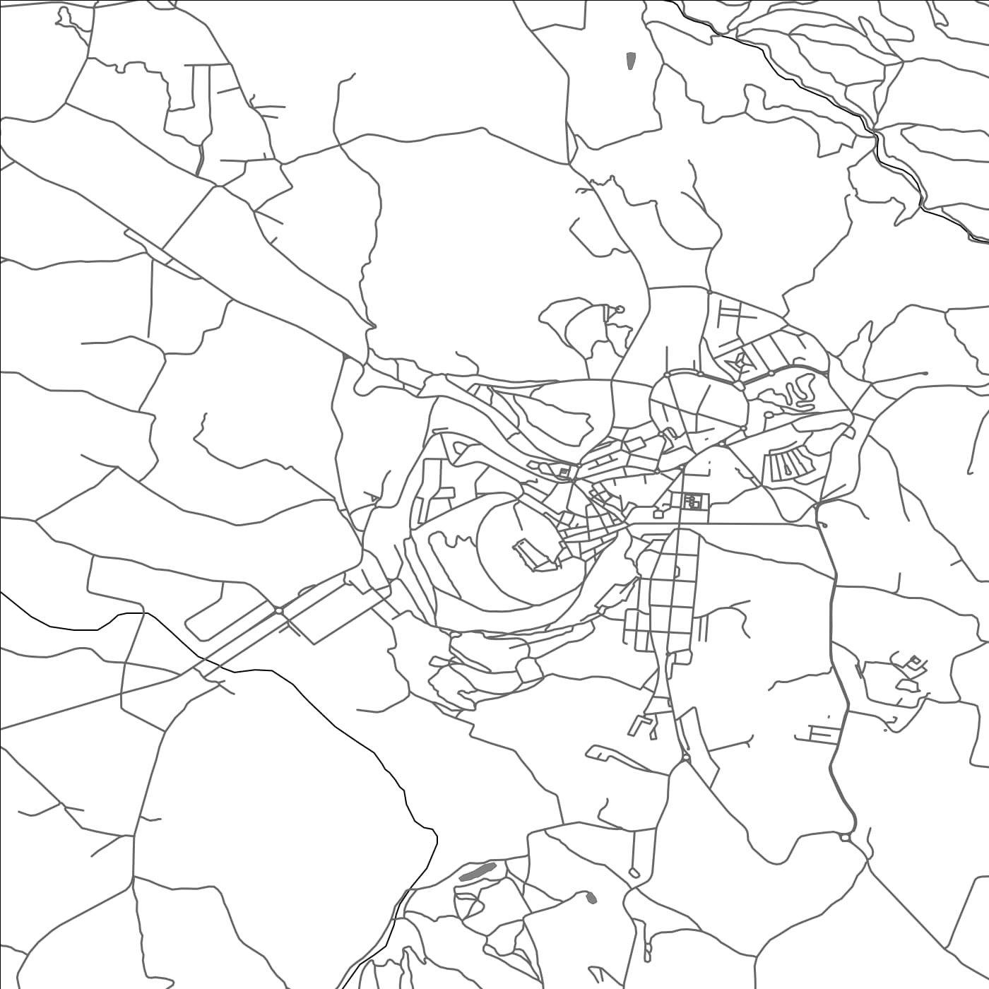 ROAD MAP OF SANTIAGO DO CACEM, PORTUGAL BY MAPBAKES