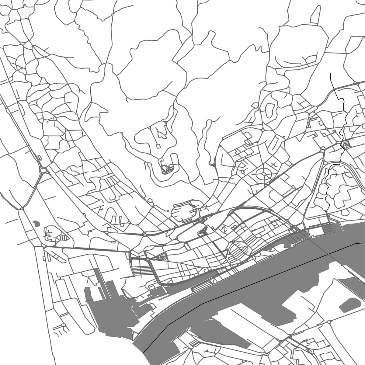 ROAD MAP OF VIANA DO CASTELO, PORTUGAL BY MAPBAKES