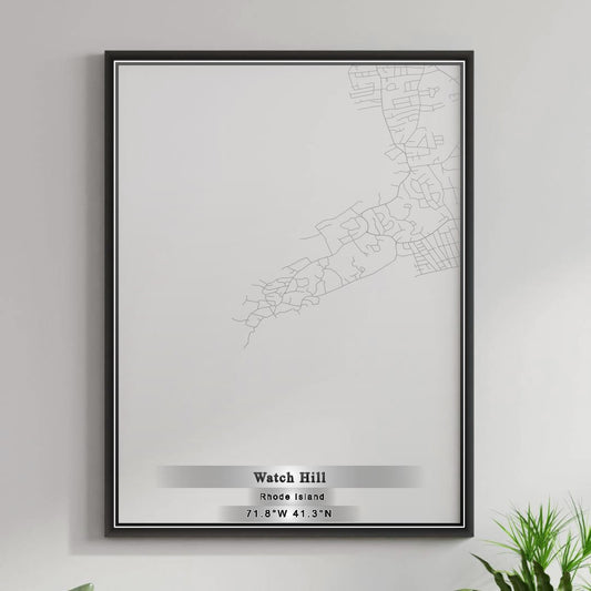 ROAD MAP OF WATCH HILL, RHODE ISLAND BY MAPBAKES