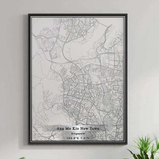 ROAD MAP OF ANG MO KIO NEW TOWN, SINGAPORE BY MAPBAKES