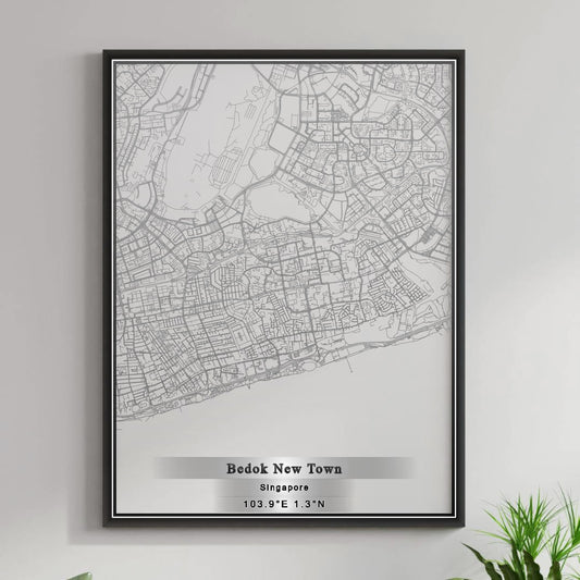 ROAD MAP OF BEDOK NEW TOWN, SINGAPORE BY MAPBAKES