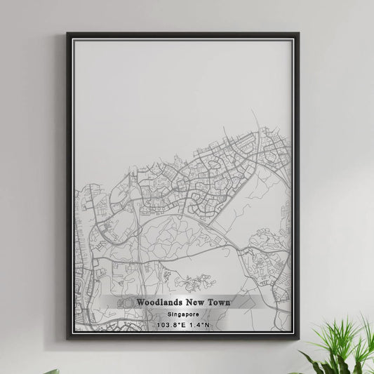 ROAD MAP OF WOODLANDS NEW TOWN, SINGAPORE BY MAPBAKES