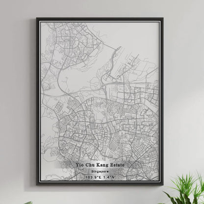 ROAD MAP OF YIO CHU KANG ESTATE, SINGAPORE BY MAPBAKES