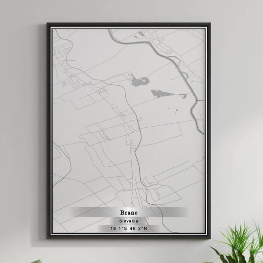 ROAD MAP OF BRANČ, SLOVAKIA BY MAPBAKES