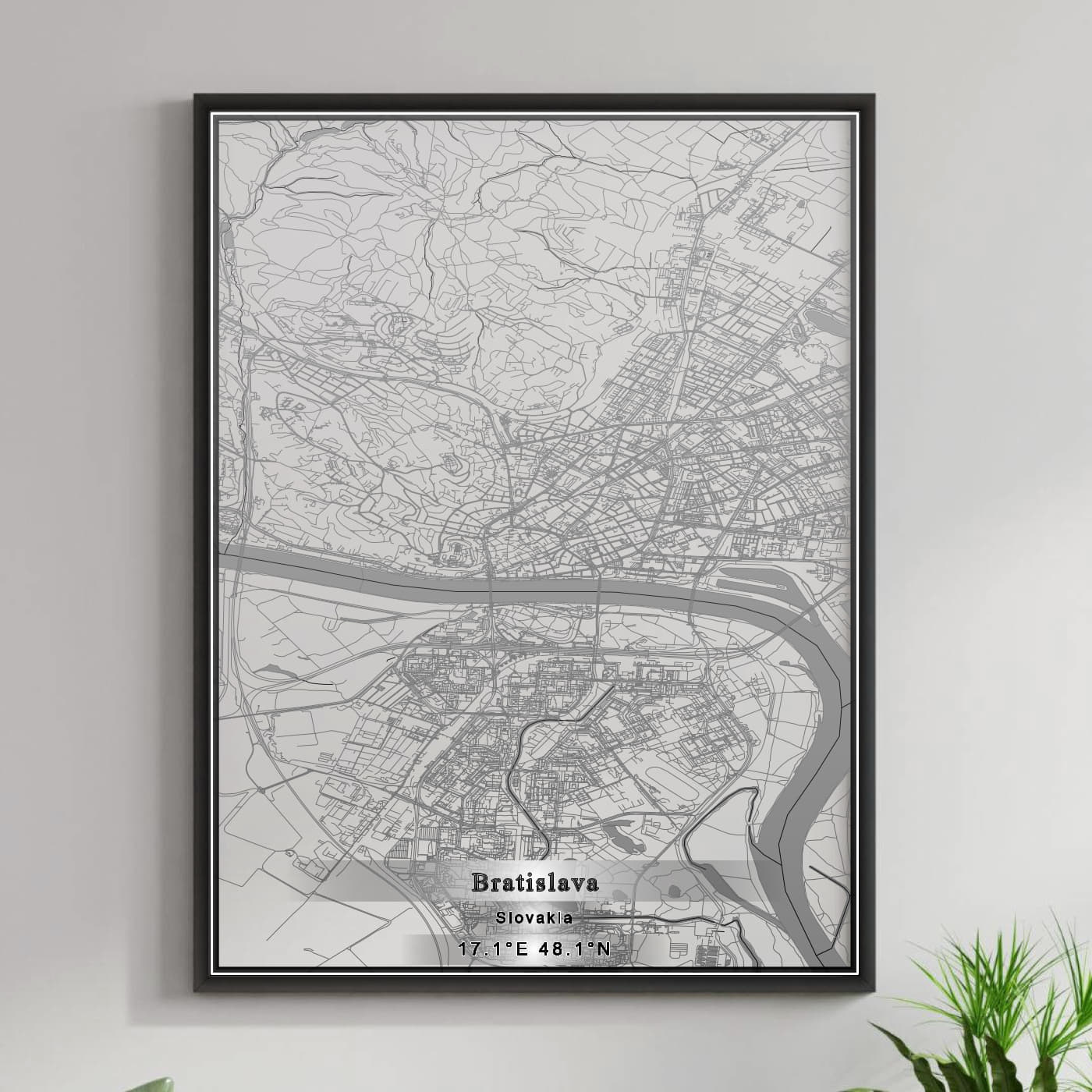 ROAD MAP OF BRATISLAVA, SLOVAKIA BY MAPBAKES