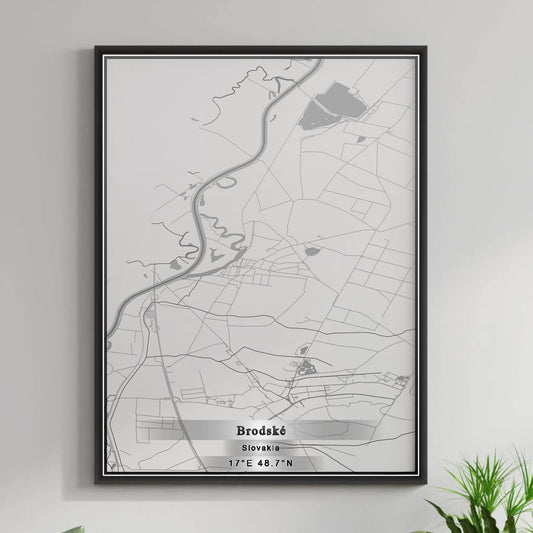 ROAD MAP OF BRODSKÉ, SLOVAKIA BY MAPBAKES