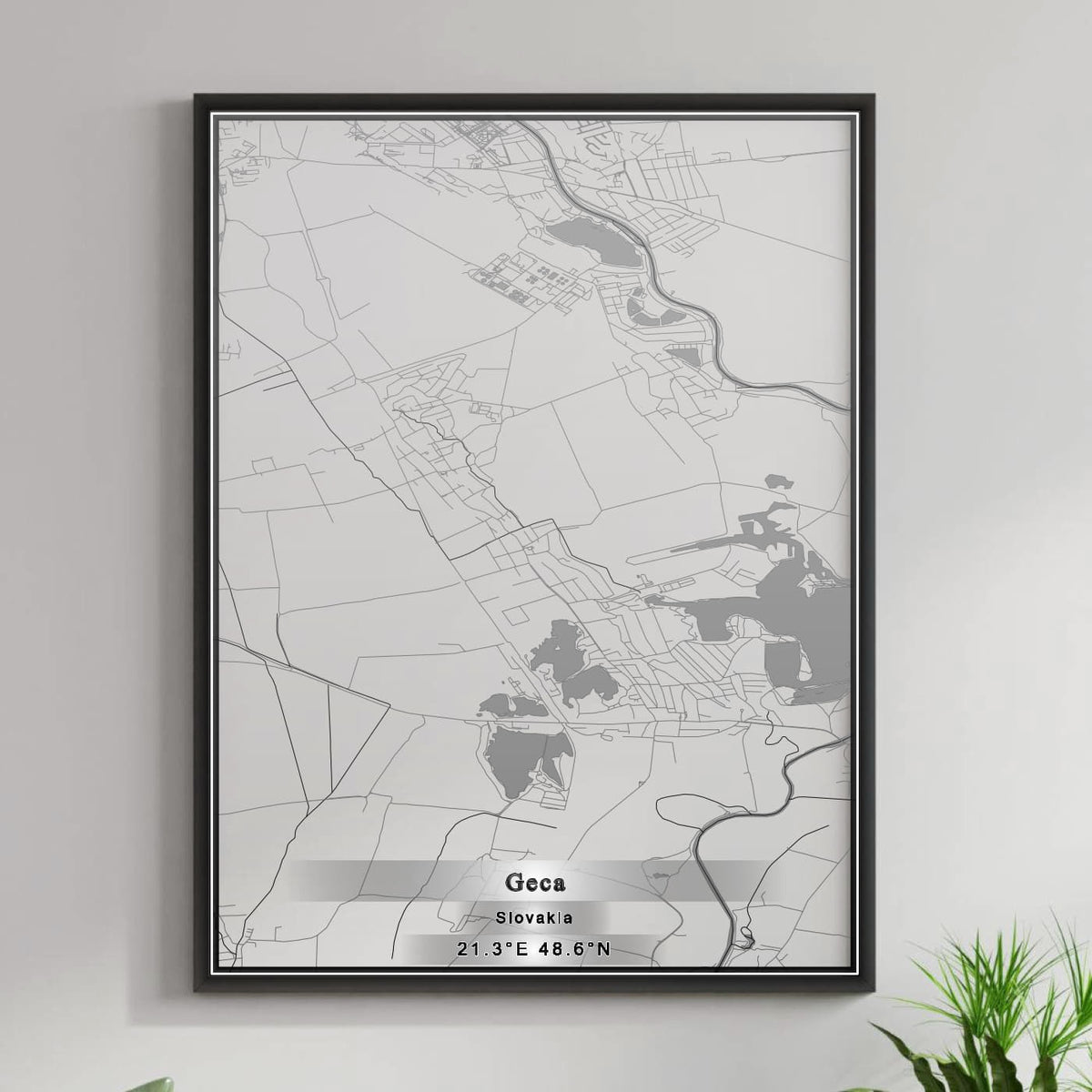 ROAD MAP OF GEČA, SLOVAKIA BY MAPBAKES