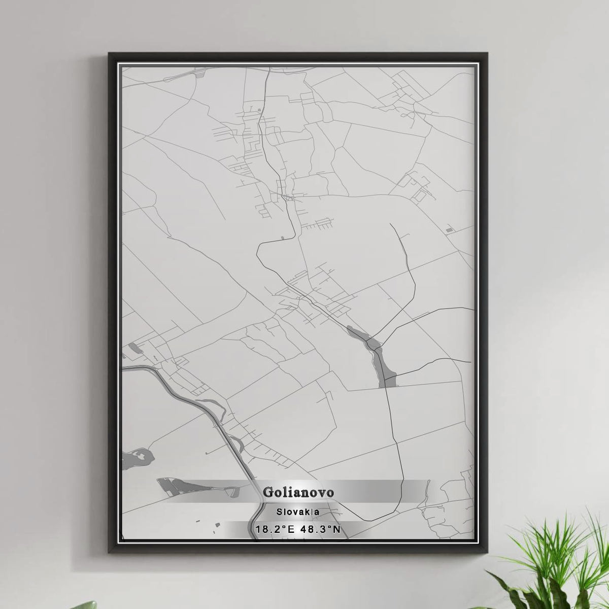 ROAD MAP OF GOLIANOVO, SLOVAKIA BY MAPBAKES