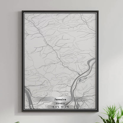 ROAD MAP OF JASENICA, SLOVAKIA BY MAPBAKES