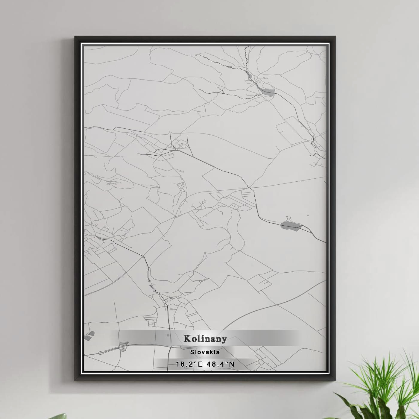 ROAD MAP OF KOLÍŇANY, SLOVAKIA BY MAPBAKES