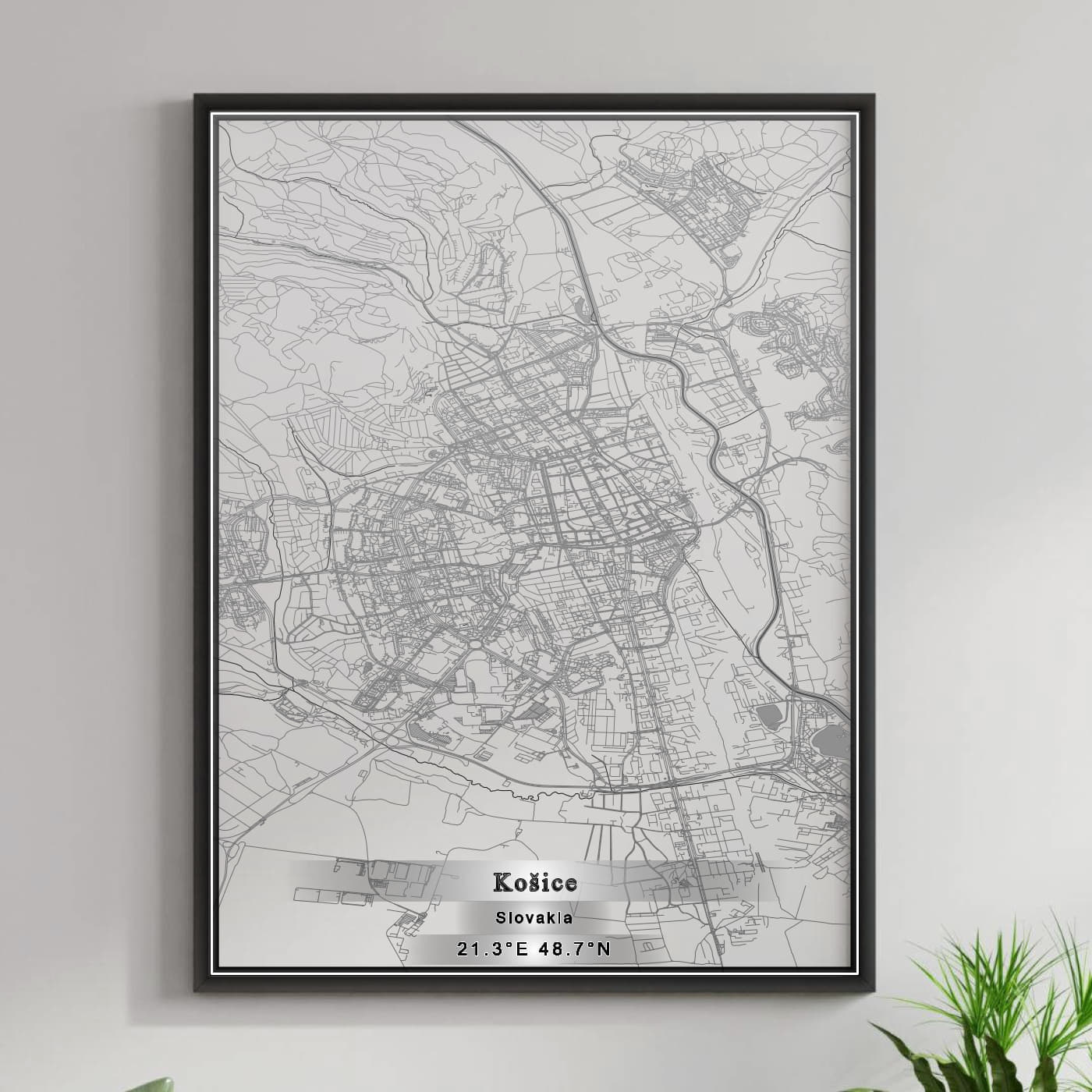 ROAD MAP OF KOŠICE, SLOVAKIA BY MAPBAKES