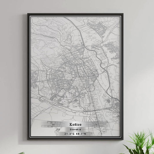 ROAD MAP OF KOŠICE, SLOVAKIA BY MAPBAKES