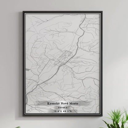 ROAD MAP OF KYSUCKÉ NOVÉ MESTO, SLOVAKIA BY MAPBAKES