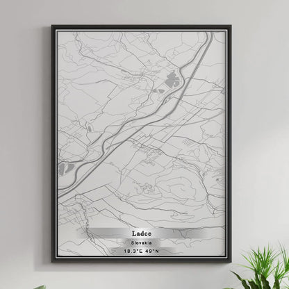 ROAD MAP OF LADCE, SLOVAKIA BY MAPBAKES